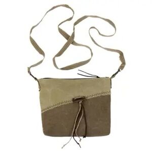 Two-Tone Tan Crossbody Bag
